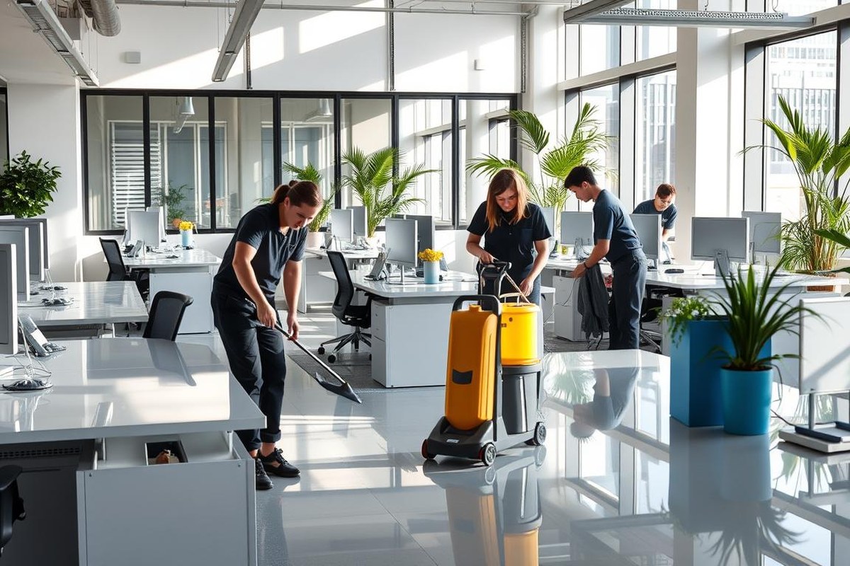 Clean modern office representing commercial cleaning services