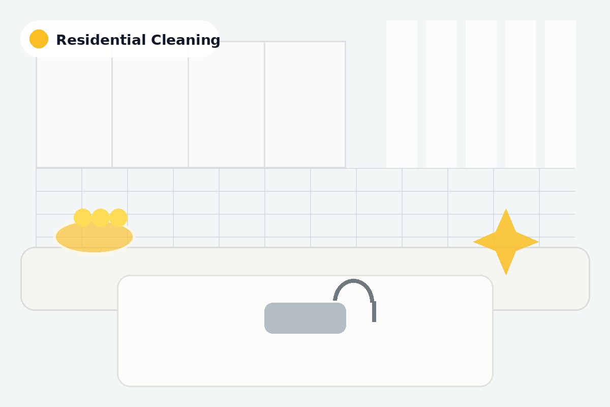 Bright clean kitchen representing residential cleaning in Edmonton